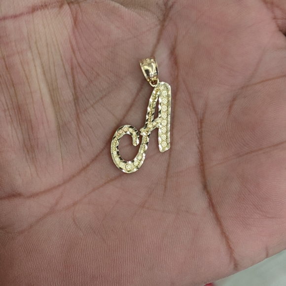 10kt Real Gold Initial A pendant